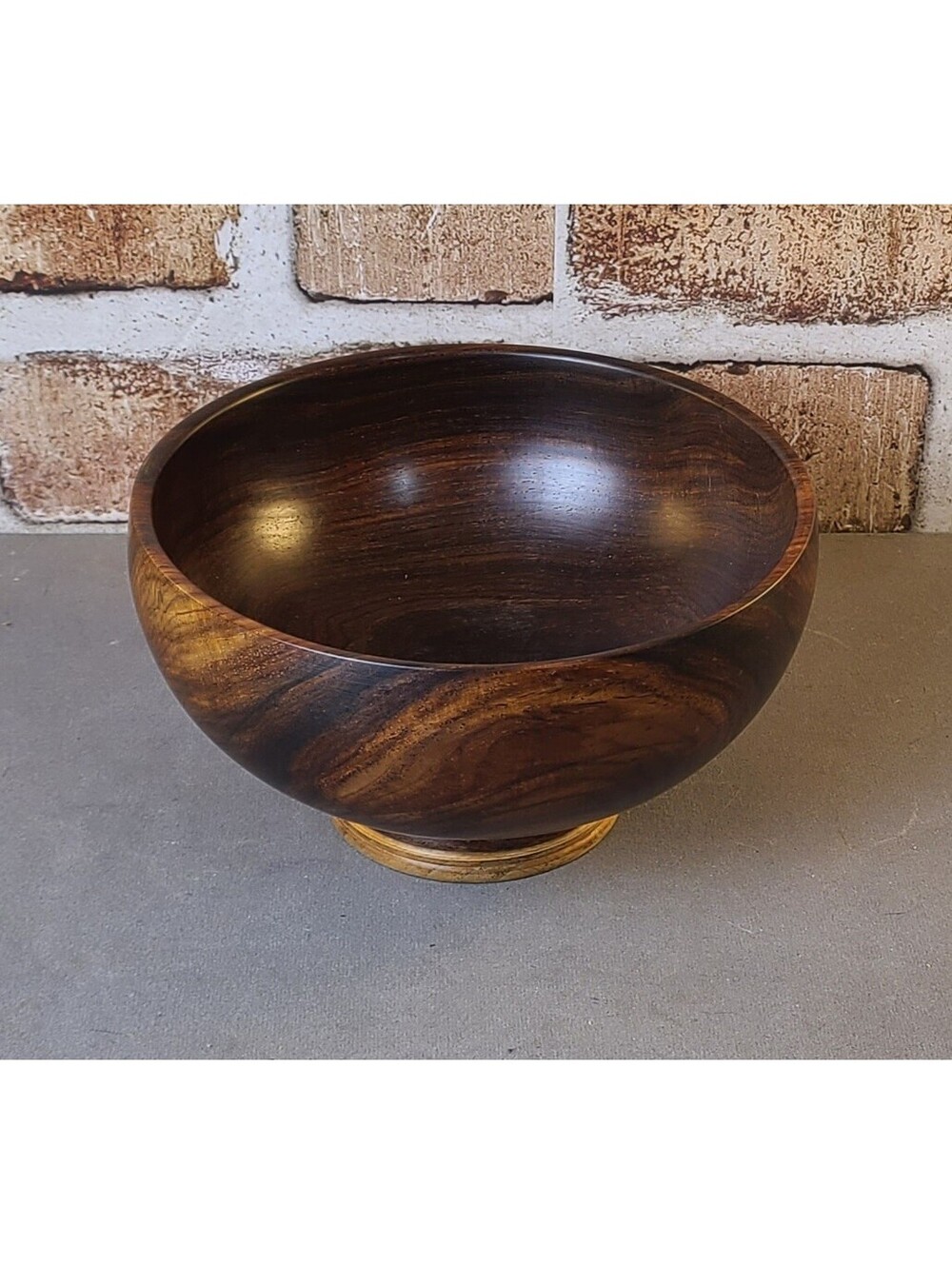 Hand Turned Cocobolo Wood Bowl Signed Jack Tyler  2004 Studio Art Footed Rustic